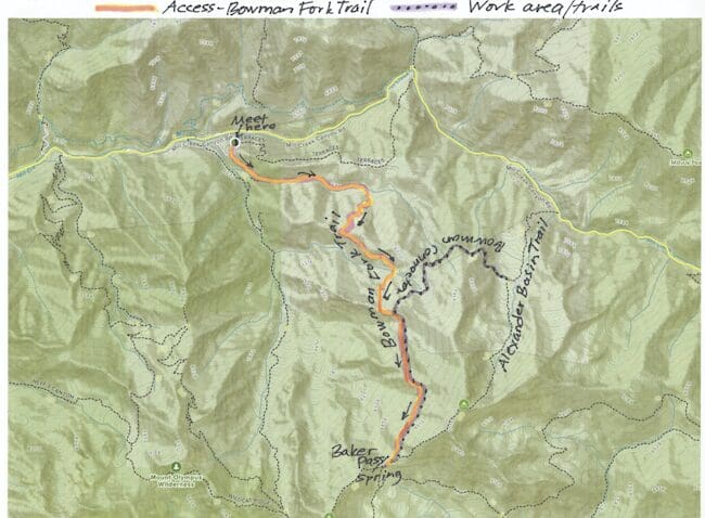 Bowman Fork Connector Trail map