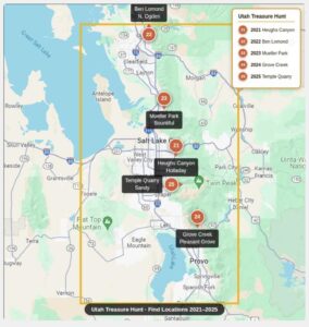 Utah Treasure Hunt find locations by Cache Me Outside