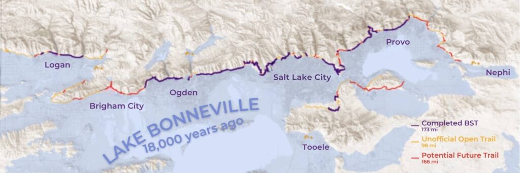 Bonneville Shoreline Trail (BST) 18,000 years ago