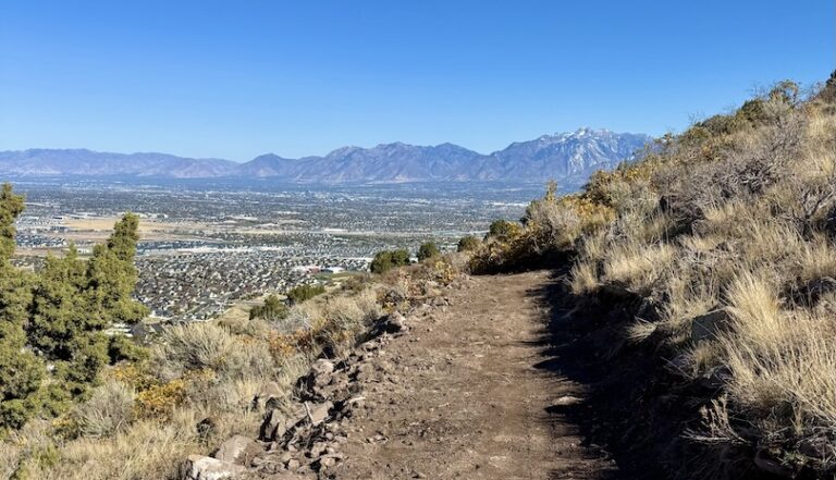 Herriman City Bonneville Shoreline Trail looking over SLC