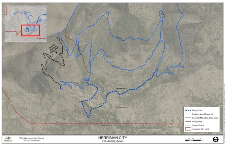 Herriman City, Utah trail network map